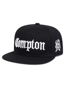 2026 New Simple Creative Hip Hop Hat Compton Embroidery Street Fashion Skateboarding Hat Outdoor Sports Sunshade Function Hat Daily Leisure Commuting Decoration Baseball Hat Unisex Fit Flat Edge Hat