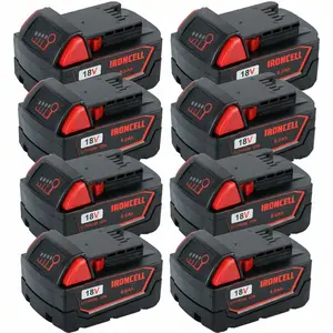18V 8.0Ah Replacement Battery for Milwaukee M-18 48-11-1865 48-11-1850 Cordless Tools Compatible Lithium-ion 8000mAh m-18