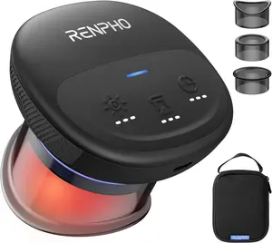RENPHO Emberace Cup Smart Cupping Massager with 3 Suction Levels up to -55KPa and 850nm Infrared Heating, Rechargeable Massage Device with 70 min Runtime, Multi-Device Sync, 3 Heads & Storage Pouch summervibes