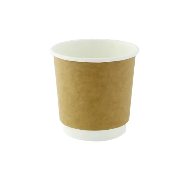 Packnwood 210GCDW4K 4 oz Double Wall Kraft Compostable Paper Cups, 2.4 x 2.4 in.