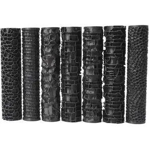 Texture Roller Set 7-Pattern 3D-Printed Miniature Terrain Rollers for Clay & Modeling Ideal for D&D Tabletop Polymer Clay Crafts (Interesting 7 Patterns)