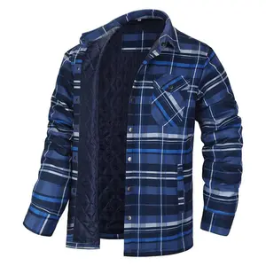 2025 Men’s Plaid Flannel Shirt Jacket| Quilted Lined Thick Winter Shirt Coat (Cold-Weather Ready!)