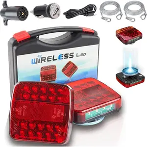 Wireless Trailer Lights Magnetic, upgrade Rechargeable Wireless Trailer Tow Lights LED Kit, IP65 Waterproof, 10-Hour Battery Life, 100 FT Signal Synchronization for Towing Truck Camper RV Boat camper boat caravan trailer  lights