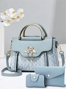 Fashionable Unique Geometric Pattern Handbag with Charm, Casual Versatile Shoulder Bag for Women, Trendy Versatile Commuter Bag for Daily Use, Chic Crossbody Purse