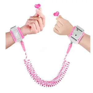 Mother Day Gift Toddler Harness Walking Leash- Child Anti Lost Wrist Link - Child Safety Harness - Upgrade with Reflective(6.5ft) - for Boys and Girls,Not Easy to Open Without Key (Pink)
