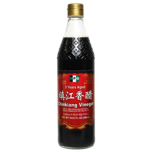 NPG Premium Authentic Chinkiang Vinegar 19.61 Fl Oz (580ml), 3 Years Aged Zhenjiang Black Rice Vinegar, Naturally Brewed Chinese Black Vinegar