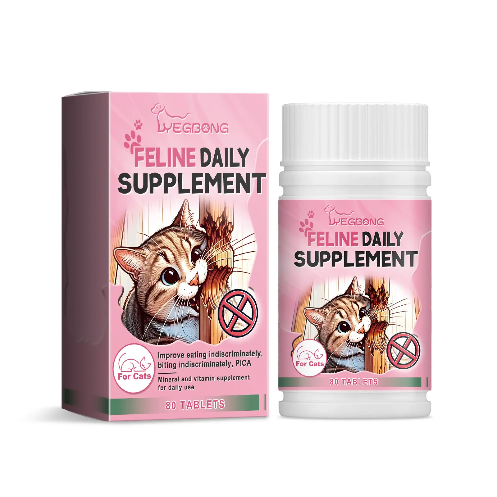 Cat Vitamin Bites for Overall Health Support, Cat Multivitamin with Mineral, Improve Eating Indiscriminately, Biting Indiscriminately, PICA daily cat vitamins cat nutrition support