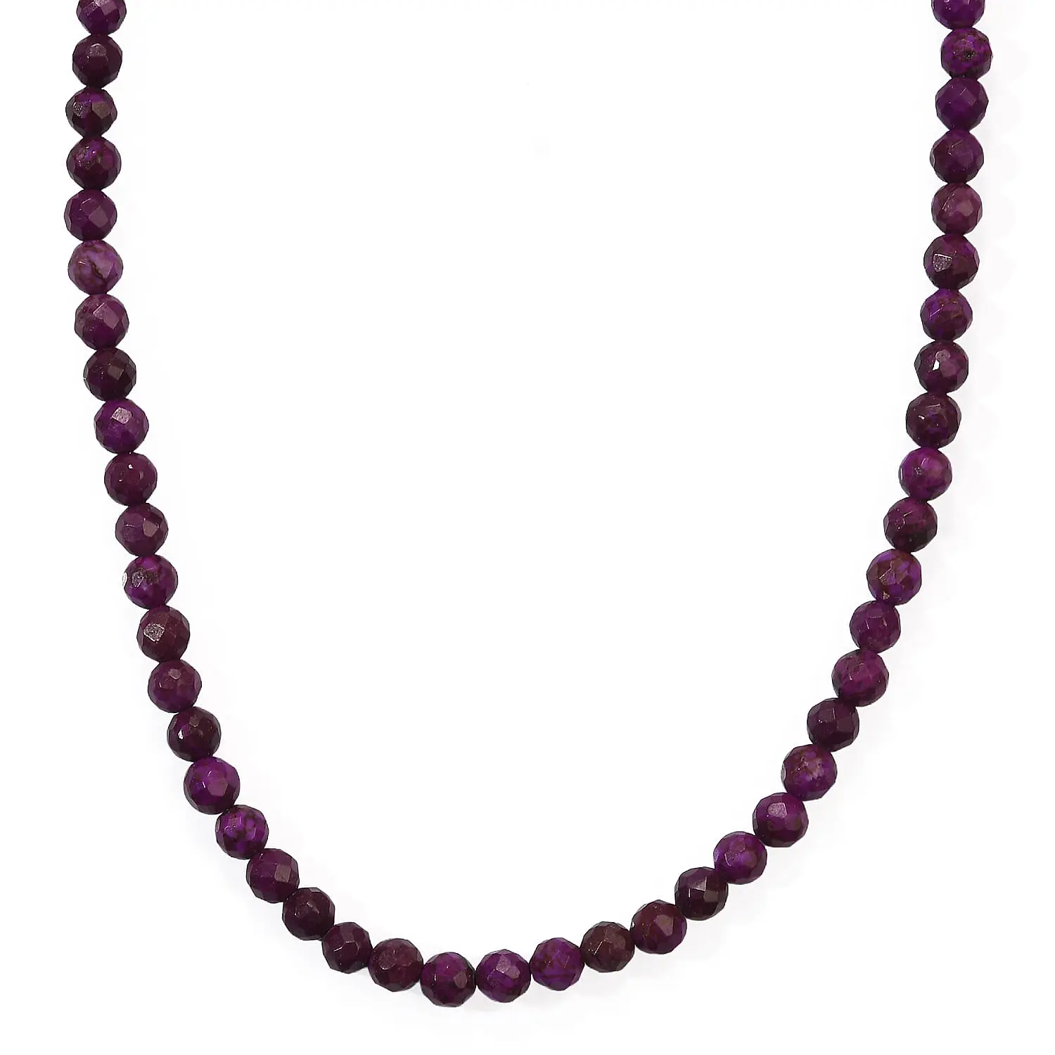 Mojave Purple Turquoise Beaded Necklace (15 Inches) 47.50 ctw