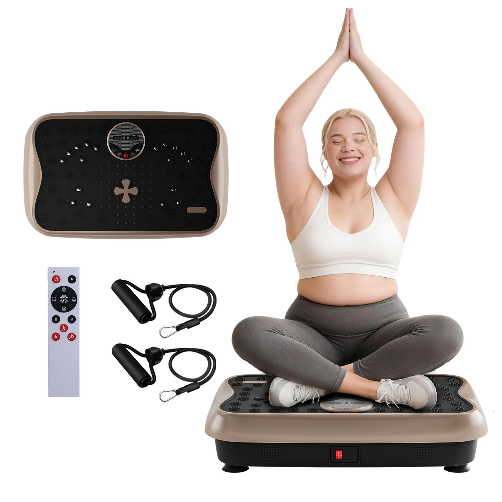 HopHorse Lucky Vibration Plate 400 lbs Heavy Duty Platform for Muscle Activation, Home Gym Equipment with 4 vibration plate exercise machine Speeds & Bands - Silent Tech, Full Body Workout Gift