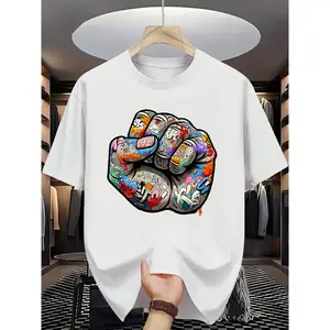 Summer Men's Round Neck Loose Fashion Versatile Trendy Short Sleeve Casual Comfortable Breathable Top T-Shirt Fashion Print Pattern niner empire outfit
