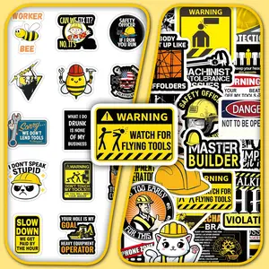 50 Safety Helmet Slogan Sticker Packs – Creative DIY Designs for Journals, Phone Cases, Skates & Motorcycles