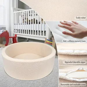 Soft Teddy Plush Foam Baby Ball Pit, Perfect for Kids Birthday Parties & Indoor Outdoor Playhouse, Ideal Gift for Boys & Girls, Durable Portable Playpen