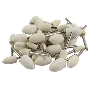 40 Bullet Shape Wool Polishing Bits - 1/8'' Shank Wool Felt Buffing Polishing Cone Kits for Dremel Rotary Tools (6mm/8mm/10mm/12mm)