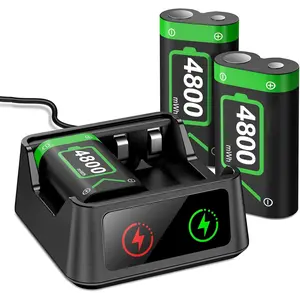 ESYWEN 3 Pack Xbox Battery Rechargeable, 4800mWh Xbox Controller Battery Pack USB Xbox Controller Charger Station for Sega Saturn Accessories Xbox Series S/X/Xbox One/One Elite Controller