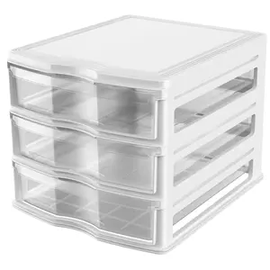 Life Story 3 Drawer Stackable Shelf Organizer Plastic Storage Drawers, White Boxes Decor