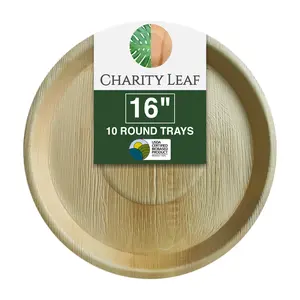 16" Inch Round Platter Bamboo Leaf