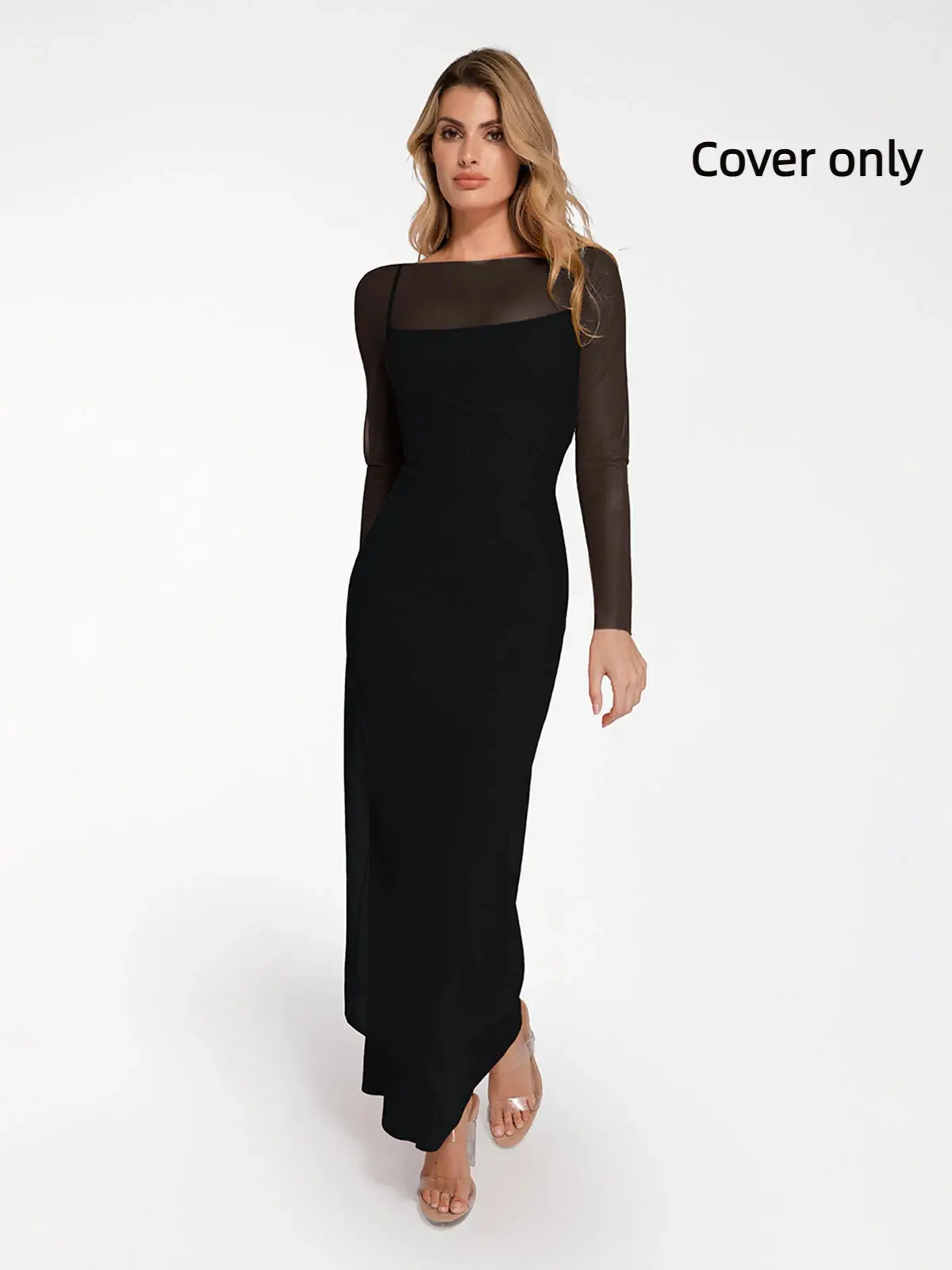 Popilush Shapewear Modal Dress Sheer Mesh Cover-Up
