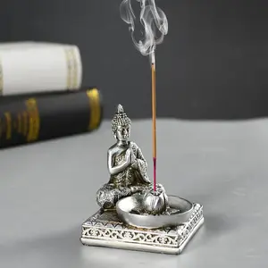 Buddha Statue Decorative Incense Burner, Vintage Incense Holder, Decorative Ornament for Living Room & Bedroom & Office