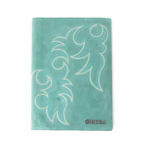 Texas Blaze Embroidered Leather Diary in Turquoise