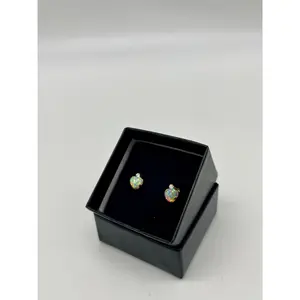 Pink Opal and Diamond Earrings, 1 CTW 10K Gold