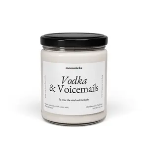 Vodka & Voicemails Funny Bathroom Decoration Soy Wax Candle Gift For Her Candle