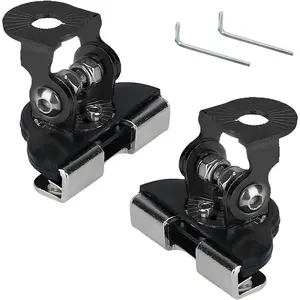 2 PCS Car Hood Light Bar Non-Destructive Fixing Bracket, Waterproof Adjustable Spotlight LED Work Light Base Buffer Fixed Column Mounting Bracket, Auxiliary Lighting Accessories (Black)