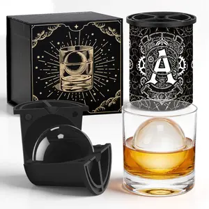 WIBIMEN Custom Letter Clear Ice Ball Maker A–Z – Must-Have Home Bar Accessories - Gift for Cocktail & Whiskey Lovers - Choose Your Letter (Glass Not Included)
