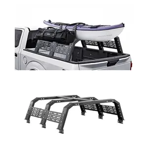 VEVOR Overland Truck Bed Rack, 49.2-67.9 in Width, Adjustable Overland Bed Cargo Rack with Sidebar, 900 lbs Static Capacity, Heavy Duty Steel, for Mid-Size Trucks, Compatible with Tacoma/Gladiator JT