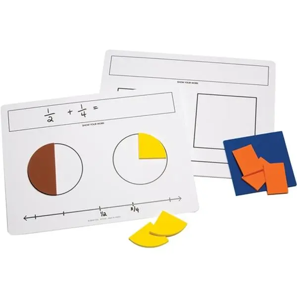 212 MAIN Write-On Wipe-Off Fraction Mats - Heavy Vinyl School Supplies, Classroom Decoration, Visual Learning Materials