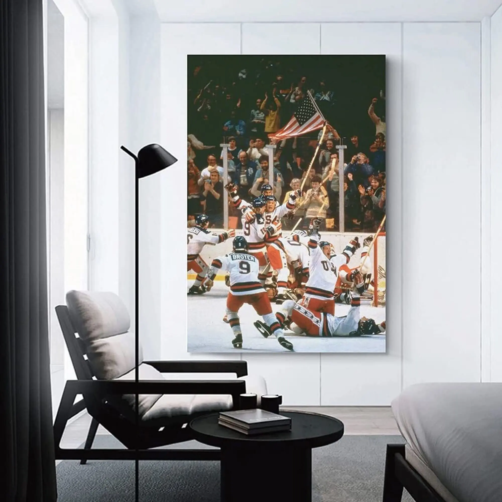 [Sale up to 50%] 1980 Olympic Hockey Miracle on Ice Sporty Graphic Poster - Eco-Friendly Artistic Photo Paper Graphic Prints, Home Decor Items for Home Room, Man Cave Decor