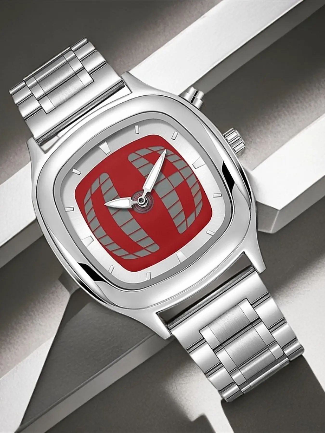 Stylish Retro Concept Watch for Men Stainless Steel Fashionable Analog Watch Fashion Wristwatch Digital Analog Display Quartz Movement Trendy Sporty Design Quartz Analog Watches