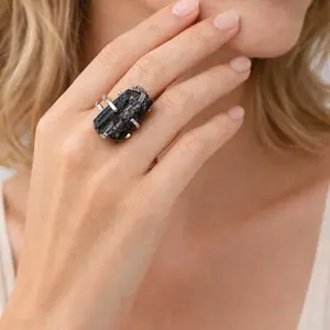 Black Tourmaline Protection Ring Medium (Size 5-9)