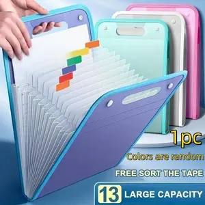 Portable 13-Pocket Accordion File Folder, A4/letter Size, Macaron Colors, Ideal for Classrooms/offices/home Storage Organizers