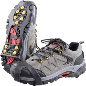 【Stay Secure】Ice Cleats Crampons for Boots & Shoes, 1 Pair Heavy-Duty Traction Spikes with Anti-Fall Fastening System, Non-Slip Winter Gear for Hiking & Cycling
