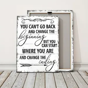 1Pc Wooden Framed Canvas Black and White Inspirational Wall Art, Rustic Motivational Quotes Wrapped Canvas, Office Decor, Wall Picture For Office, Living Room, Bedroom, Dorm, Perfect Gift for Friends and Family, Waterproof Canvas, Ready To Hang