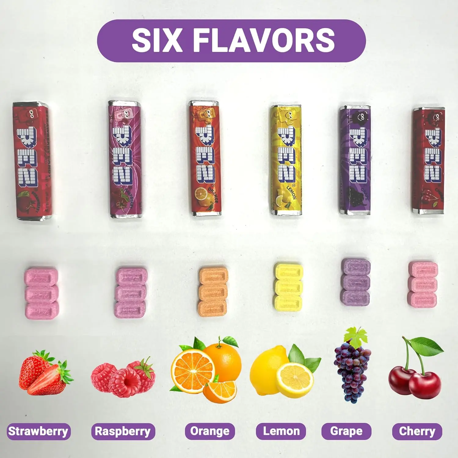 PEZ Fruit Candies - Assorted Sweet Fruit Flavors, Bite-Sized Treats (1,2,3 & 5 lb) - Kids' Favorite Snack for Parties & Sharing