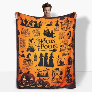 Movie Witch Blanket Halloween Hocus PocusBlanket Throw Blankets for Women Witch FlannelFleece Blankets for Couch Sofa Bedroom BlanketBest Gift
