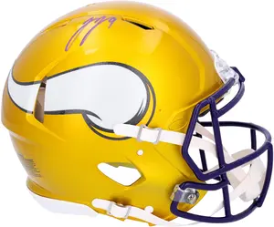 JJ McCarthy Minnesota Vikings Autographed Flash Speed Authentic Helmet - Fanatics Authentic Certified