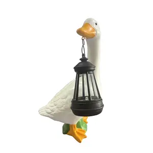 Cute Duck Solar Desk Lamp | Waterproof Outdoor Garden and Courtyard Decor | Fun Duck Statue, Suitable for Porch, Yard, Lawn, and as a Wedding Gift