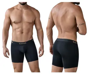 Men's Soft Stretch Nylon Fabric Boxer Briefs - Breathable Plain Underwear, Contoured Pouch, Extended Legs