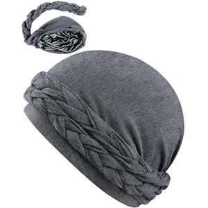 Men's Handcrafted Double-Layer Braided Turban - Soft & Comfortable Modal Lined, Solid Color Ethnic Style Head Wrap for All Seasons