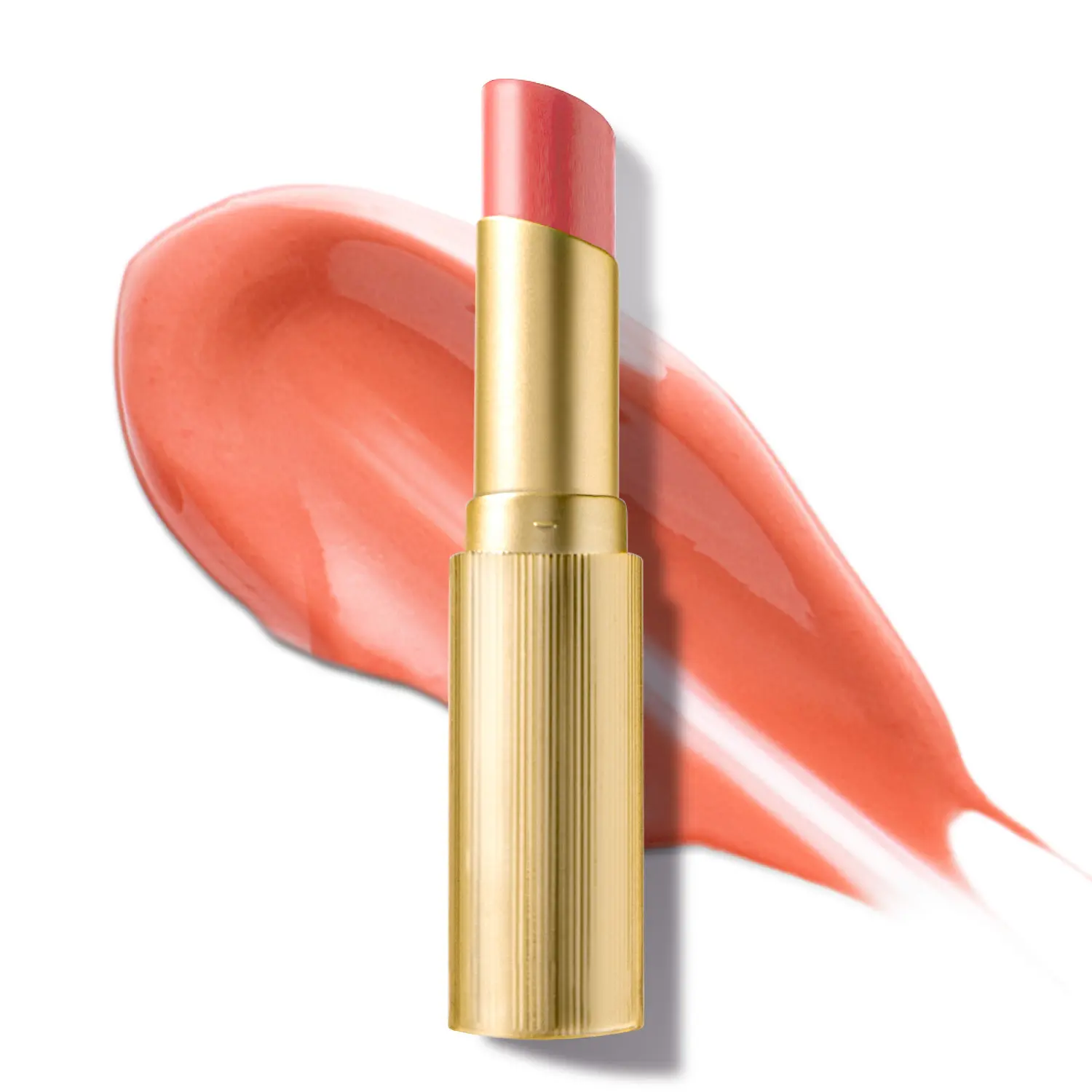ROUGE de BIJOU Jewel Shine Lipstick – 344 CORALEA | Peach Coral, Glossy Shine, Comfortable Hydration, Jewel Complex with Diamond • Ruby • Pearl Powders