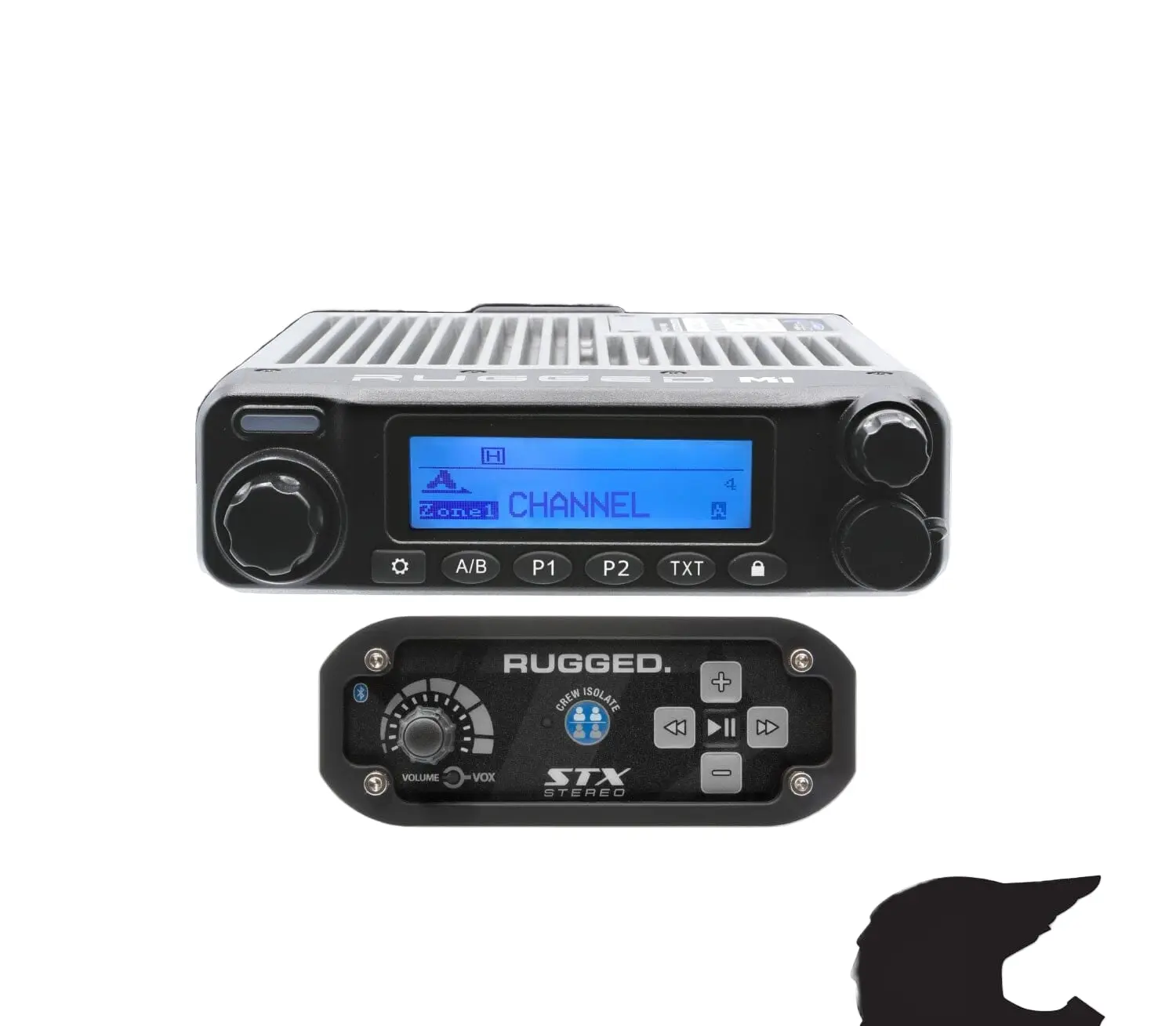 Rugged Radio 2 Person - BUILDER KIT with STX STEREO Bluetooth Intercom and M1 Waterproof Rugged Radio