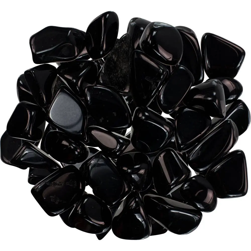 Black Obsidian Tumbled Stone, Smooth Polished Volcanic Glass for Grounding, Truth Symbolism, and Meditation