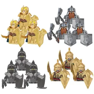 3pcs Lord Rings Elves Orcs Army Dwarf Rohan Mini Action Toy Figures Building Blocks Assembly Toys for Kids Birthday Gift