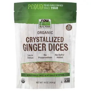 NOW Foods Real Food, Organic Crystallized Ginger Dices, 16 oz (454 g)
