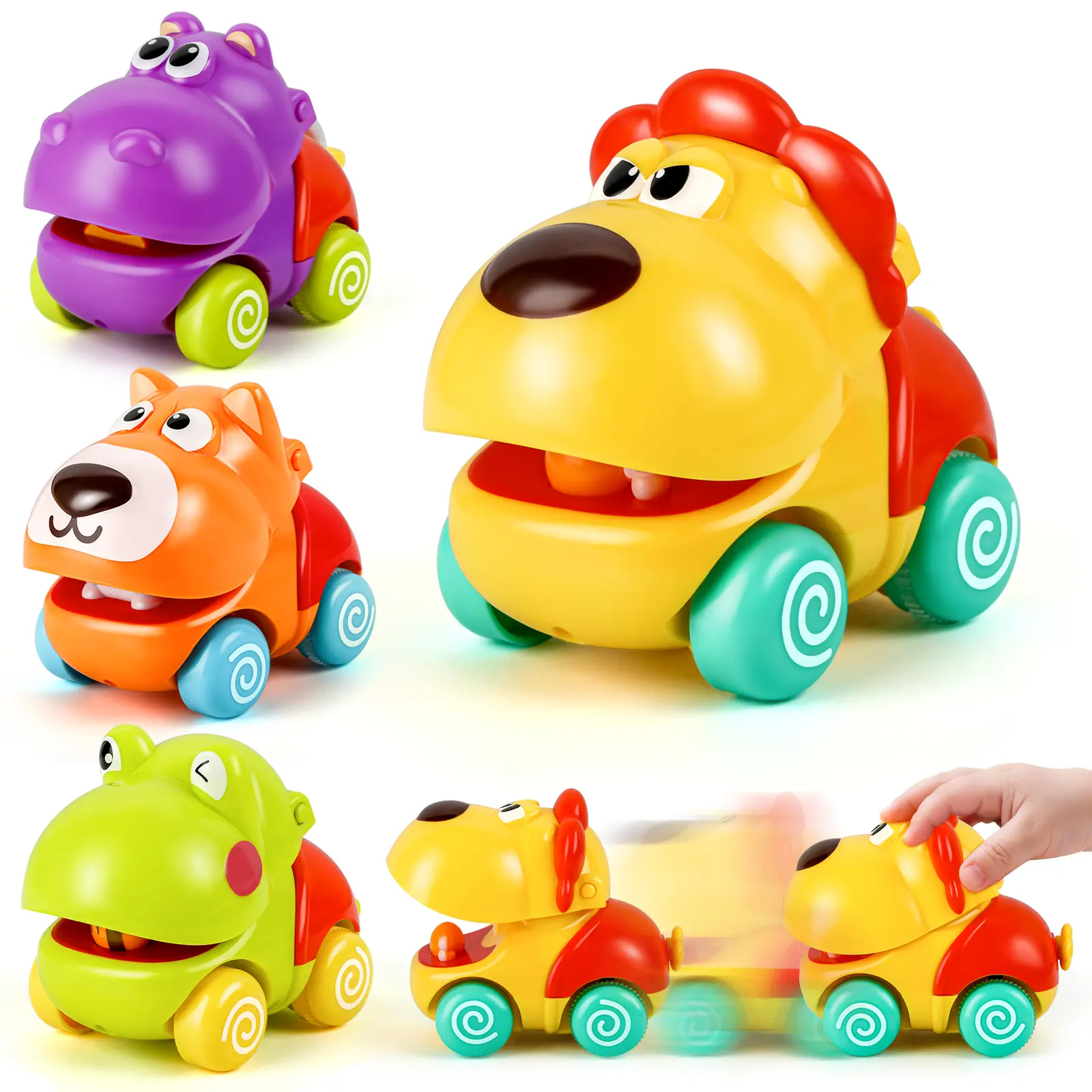 Push & Go- Hippo-4PCS
