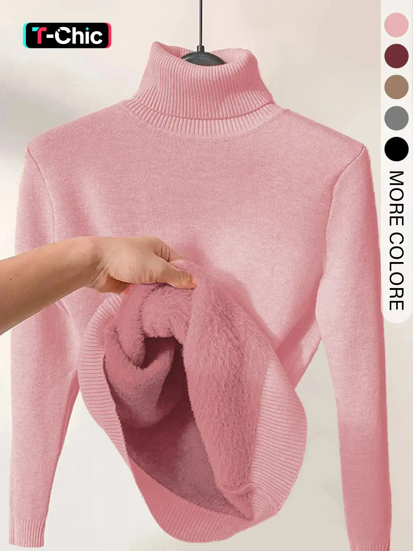 Women's Plain High Neck Turtleneck Thick Sweater, Basic Casual Long Sleeve Jumper for Fall & Winter, Fashion Ladies' Knitwear for Everyday Wear, Cozy Knitwear, Casual Knit Top
