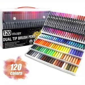 Art Brush Markers Pens for Adult Coloring Books,  Numbered Dual Tip (Brush and Fine Point) Marker Pen for Kids Note taking Planner Hand Lettering Calligraphy Drawing Journaling