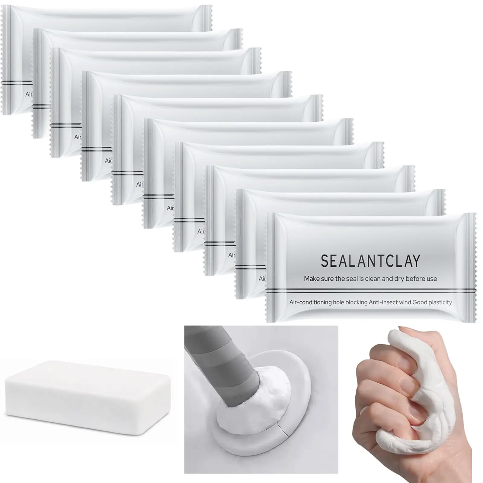10-Pack Eco-Friendly Waterproof Sealant Mastic, Quick-Cure Repair Putty with Good Plasticity, Crack Sealing Wall & Drain Hole Filler for Outdoor & Indoor Recreation Equipment